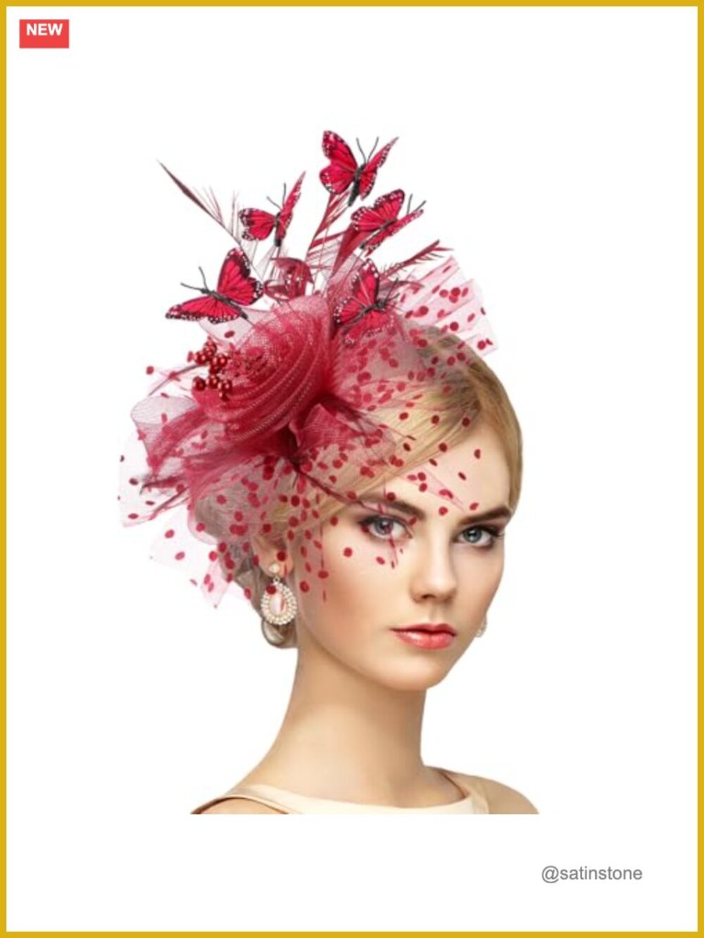 Butterfly Fascinator Hat with Hair Clip Tea Party Derby Headpiece Women